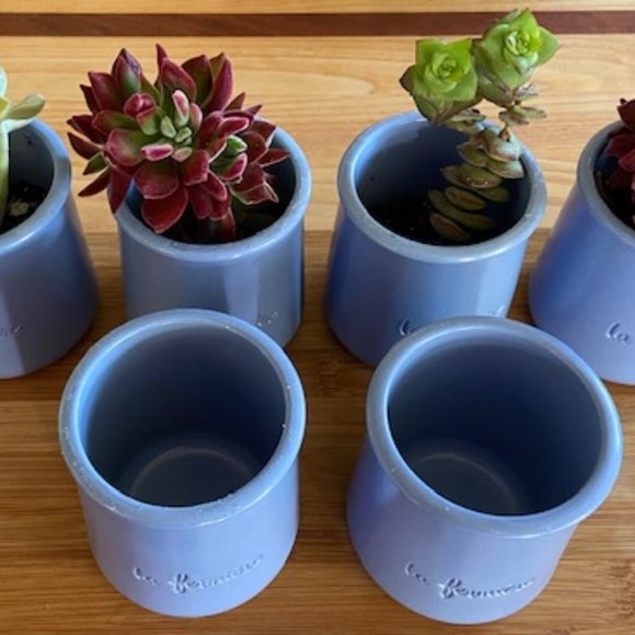 La Fermiére French Glazed Terracotta Pots set of 6 - Picture 9 of 14